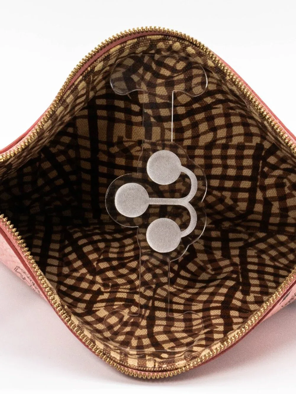 MCM Visetos Pochette Wristlet Pink Canvas